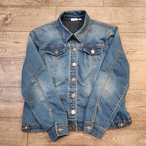 Tribal Jeans Womens Denim Jacket Blue Size Large Collared Pockets